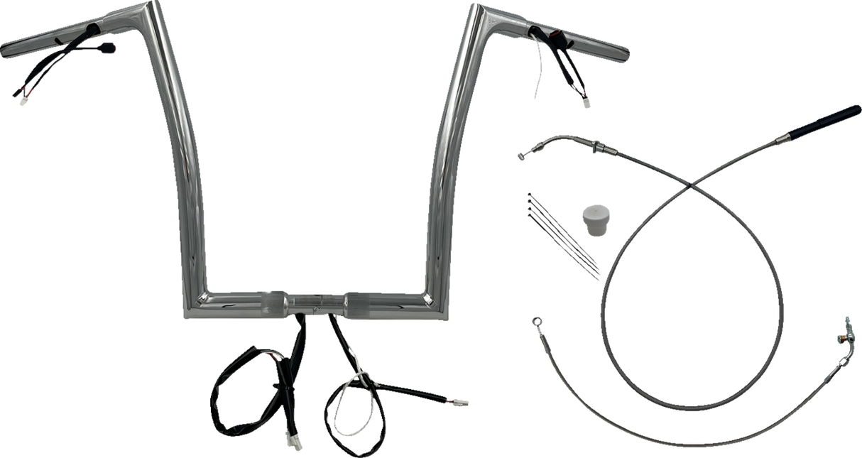 1-1/4\" EZ Install Flat Top Handlebar - 14\" - Chrome 2023 - 2024