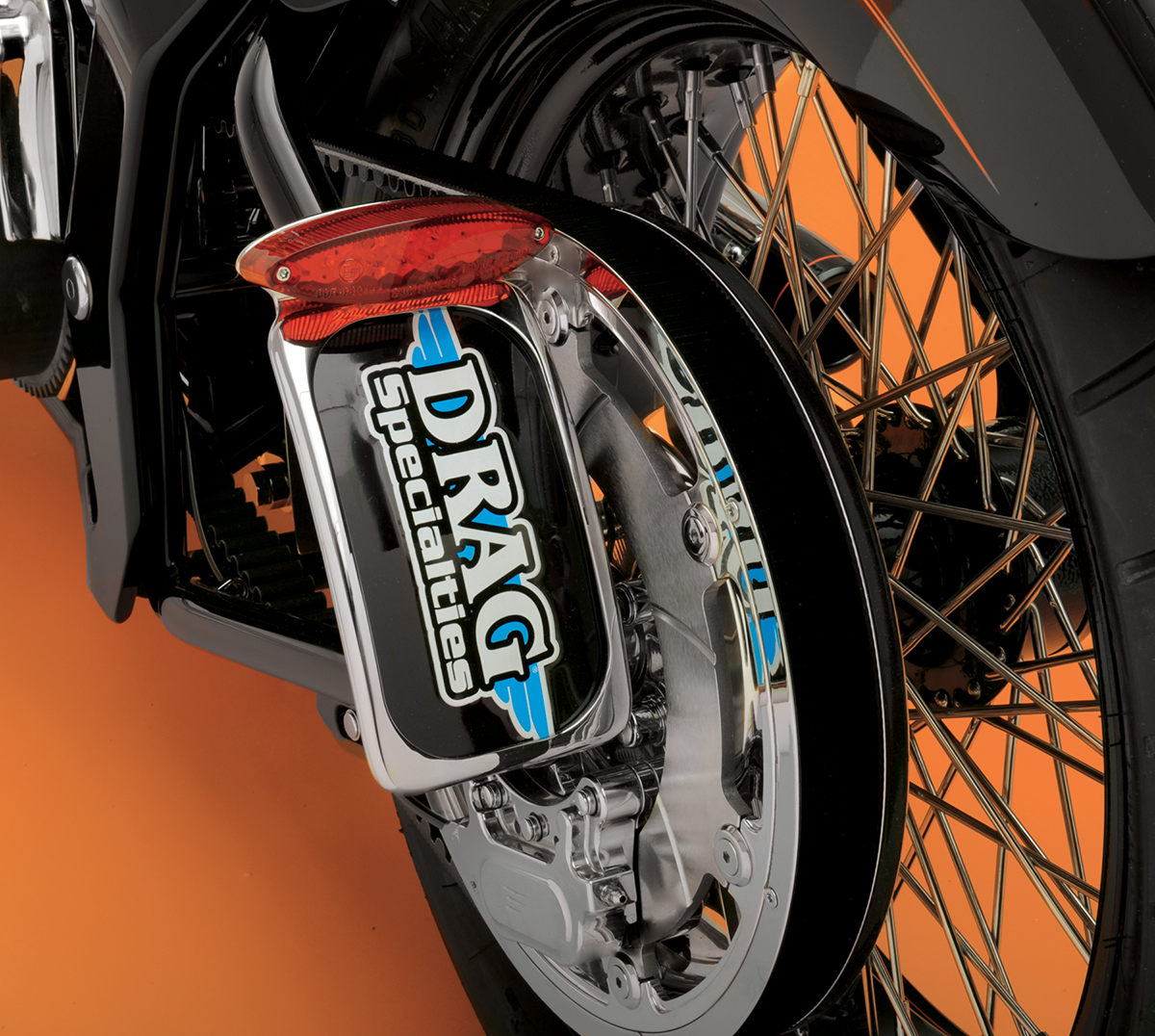 Taillight/License Plate Mount - Cat Eye -Red Lens - Clear LED