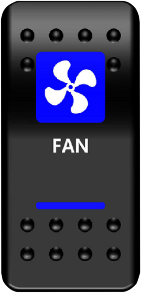 Rocker Switch - Fan - Blue