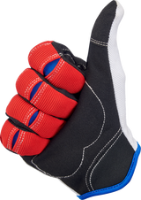 Moto Gloves - Red/White/Blue - XS