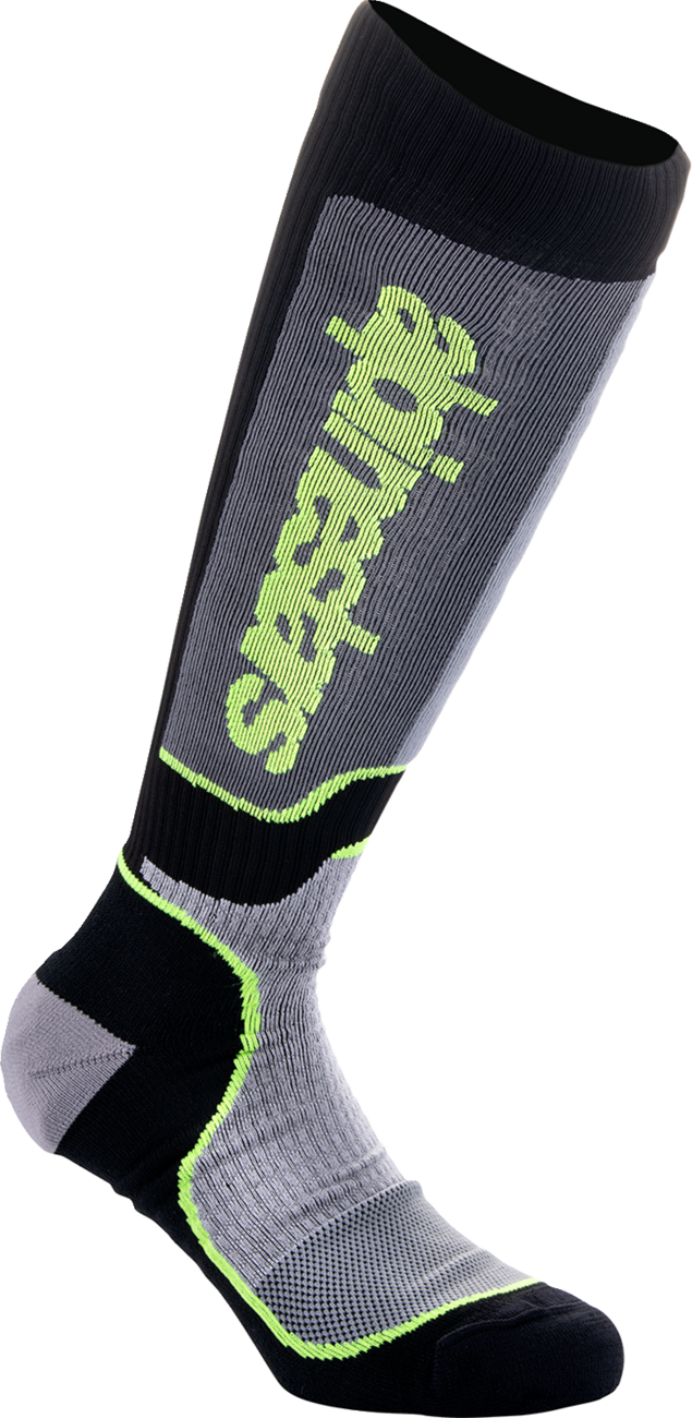 Youth MX Plus Socks - Black/Gray/Yellow - Medium/Large