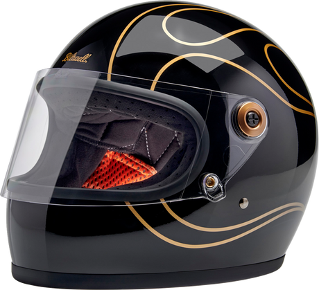 Gringo S Helmet - Gloss Black Flames - XS