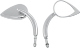 Mirror - Side View - Teardrop - Chrome - Curved/Long Stem - Each