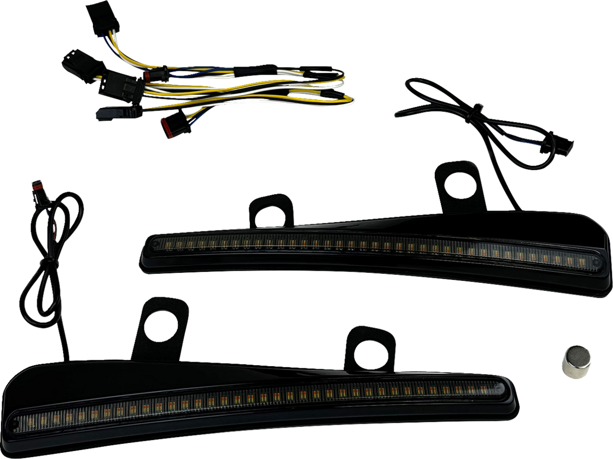 Windshield Trim - LED - Turn Signal - Black - Smoke Lens 2023 - 2025