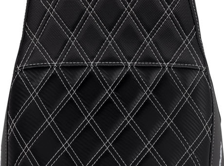 Pro Series SDC Performance Seat - Carbon Fiber/Lumbar Gripper - White Stitch - Dyna \'06-\'17 2006 - 2017