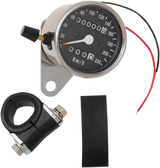 2.4\" KPH Mini LED Mechanical Speedometer/Indicators/Trip - Chrome Housing - Black Face - 2:1 1948 - 1990