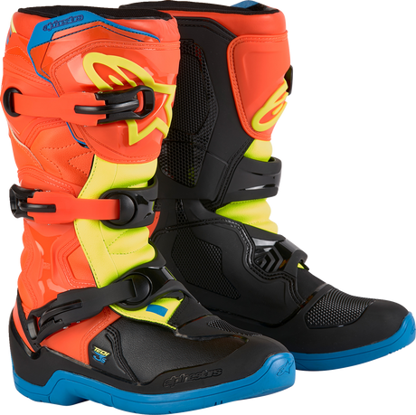 Youth Tech3S Boots - Orange/Blue/Yellow/Black - US 8 / EU 42