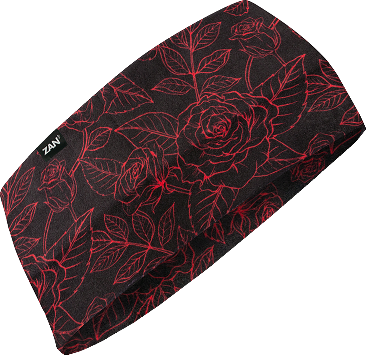 SportFlex® Headband - Black and Red Roses