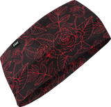 SportFlex® Headband - Black and Red Roses