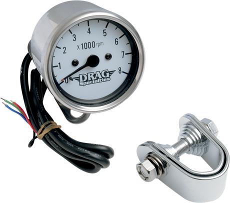 2.4\" Mini Electronic 8000 RPM Tachometer - Chrome Housing - White Face 1996 - 2003