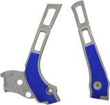 X-Grip Frame Guards - Silver/Blue - YZ 125/125X/250/250X 2005 - 2023