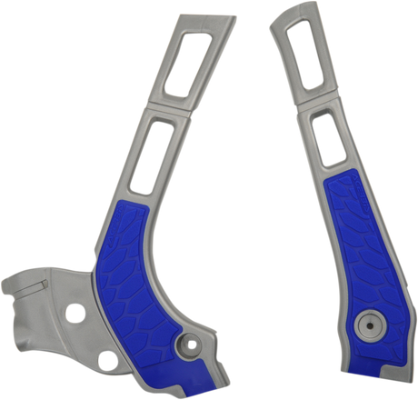 X-Grip Frame Guards - Silver/Blue - YZ 125/125X/250/250X 2005 - 2023