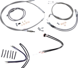 Handlebar Cable/Brake Line Kit - Complete - 14\" Ape Hanger Handlebars - Stainless Steel 2011 - 2015