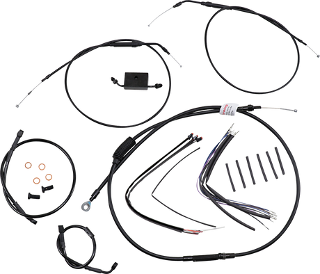 Handlebar Cable and Brake Line Kit - Extended - Sportsters - 14\" T-Bar Handlebars - ABS 1986 - 2022
