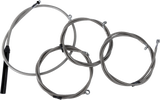 Complete Stainless Braided Handlebar Cable/Brake Line Kit - Stock Bars - \'23-\'24 Touring 2023 - 2024