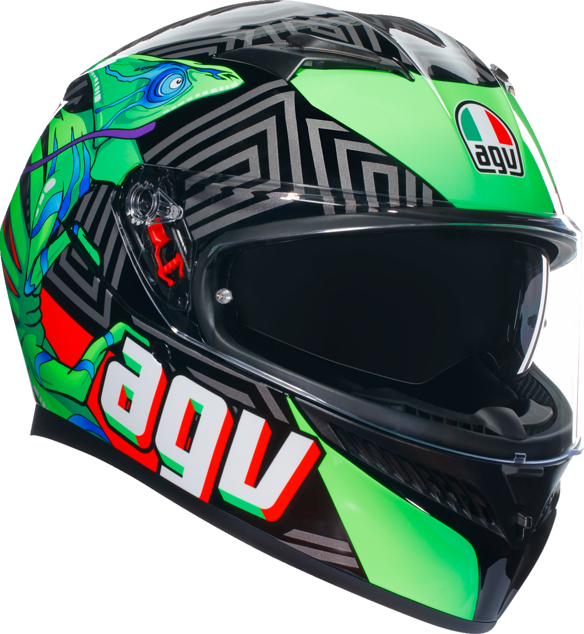 K3 Helmet - Kamaleon - Black/Red/Green - 2XL