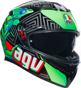 K3 Helmet - Kamaleon - Black/Red/Green - 2XL