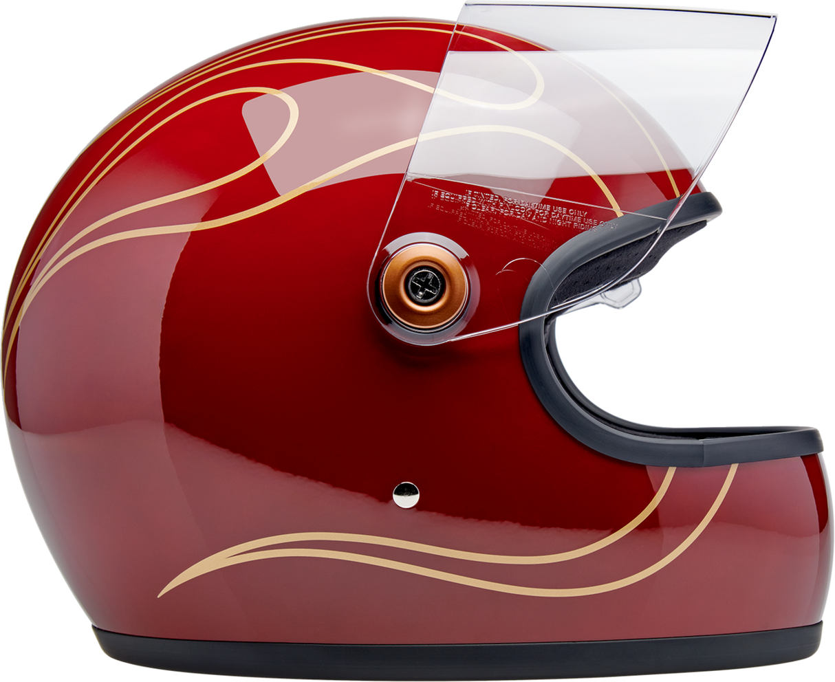 Gringo S Helmet - Flames - Gloss Garnet Red - Medium
