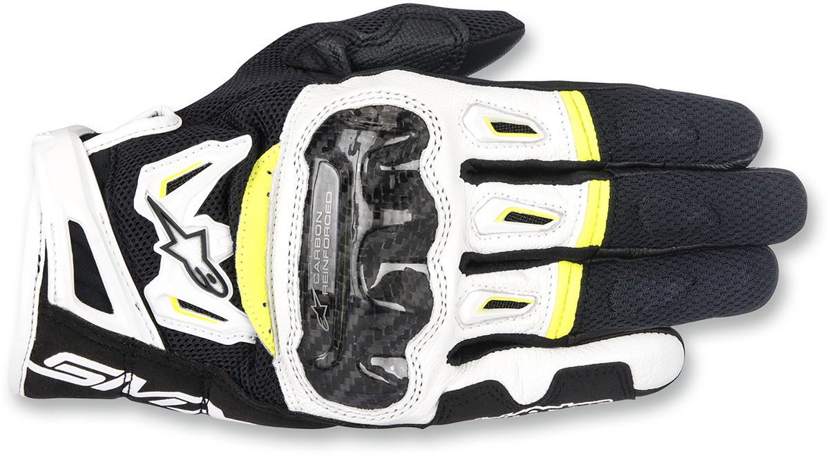 SMX-2 Air Carbon V2 Gloves - Black/White/Fluo Yellow - XL