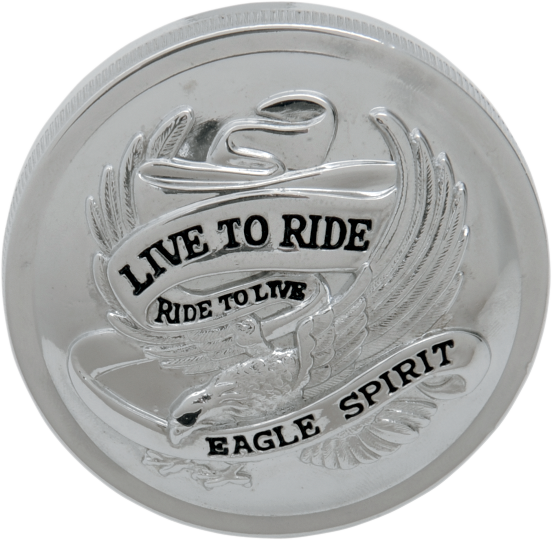 \"Live to Ride\" Gas Cap - Non-Vented - Chrome 1982 - 1996