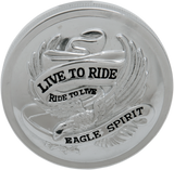 \"Live to Ride\" Gas Cap - Non-Vented - Chrome 1982 - 1996