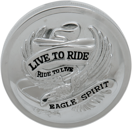 \"Live to Ride\" Gas Cap - Non-Vented - Chrome 1982 - 1996