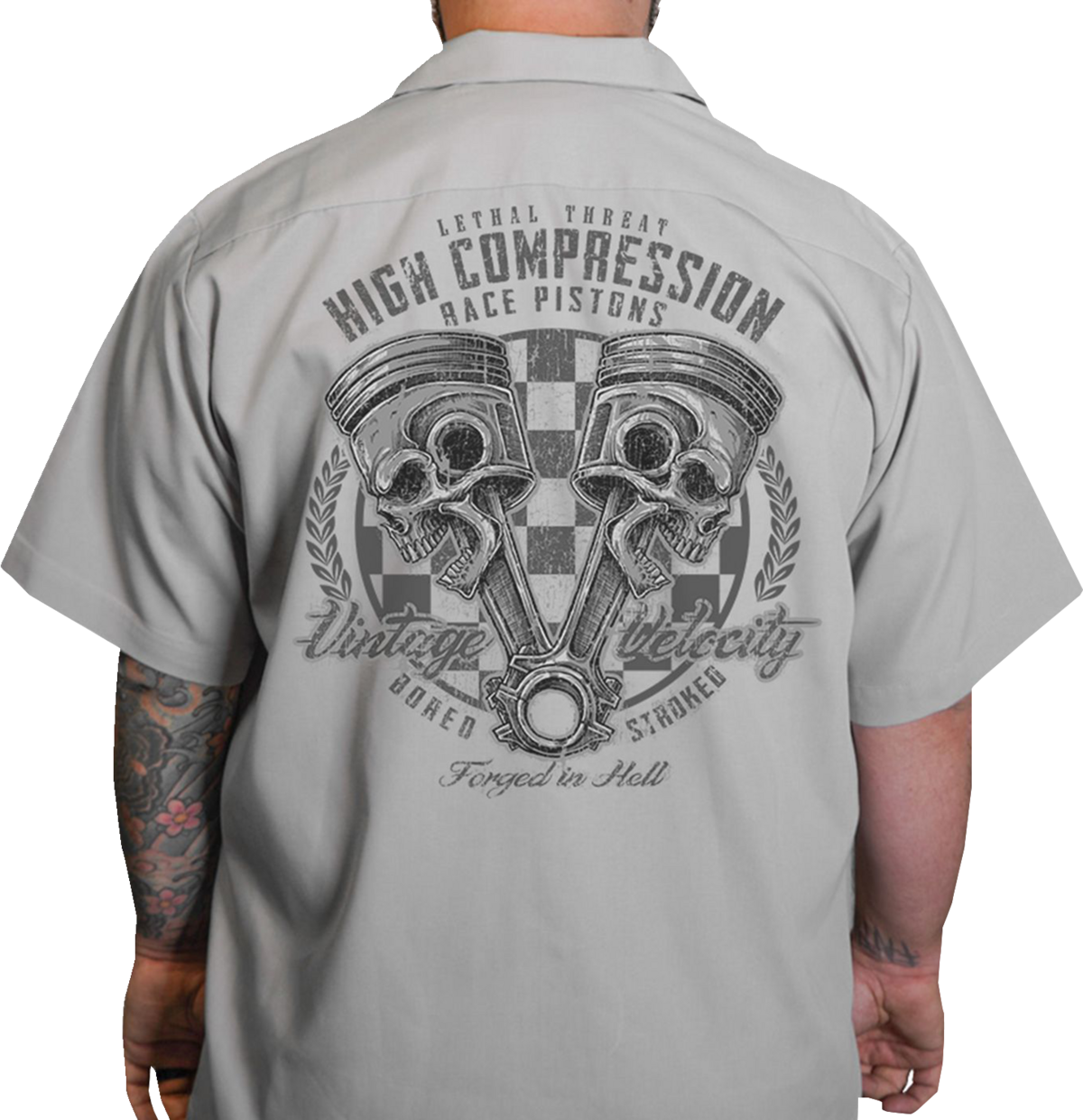 High Compression Pistons Shop Shirt - Gray - Large