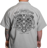 High Compression Pistons Shop Shirt - Gray - Large