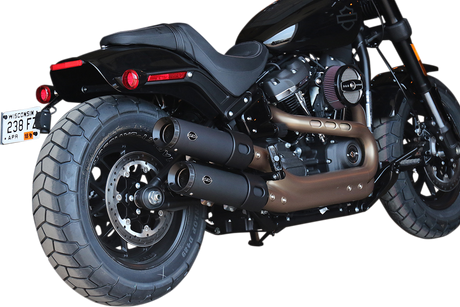 Ceramic Black Grand National Mufflers for Fat Bob 2018 - 2022