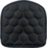 RoadSofa™ Sissy Bar Pad - Honeycomb - Blue Stitching