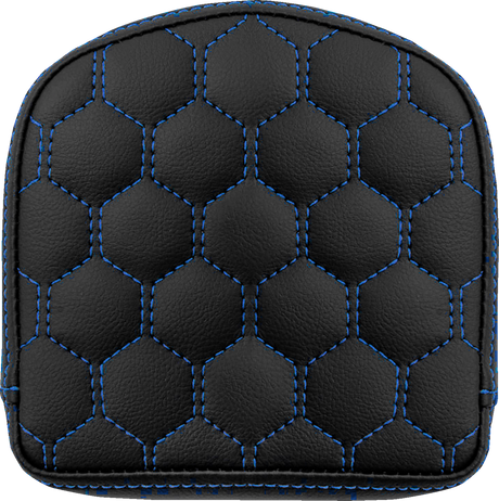 RoadSofa™ Sissy Bar Pad - Honeycomb - Blue Stitching