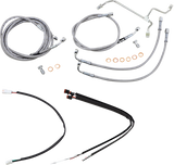 Handlebar Cable/Brake Line Kit - Complete - 16\" Ape Hanger Handlebars - Stainless Steel 2017 - 2019