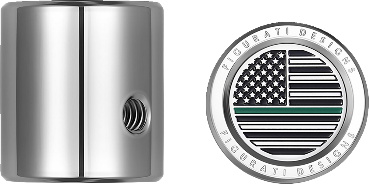 Heel-Toe Shifter Cover - Green Line American Flag - Stainless Steel 1982 - 2022