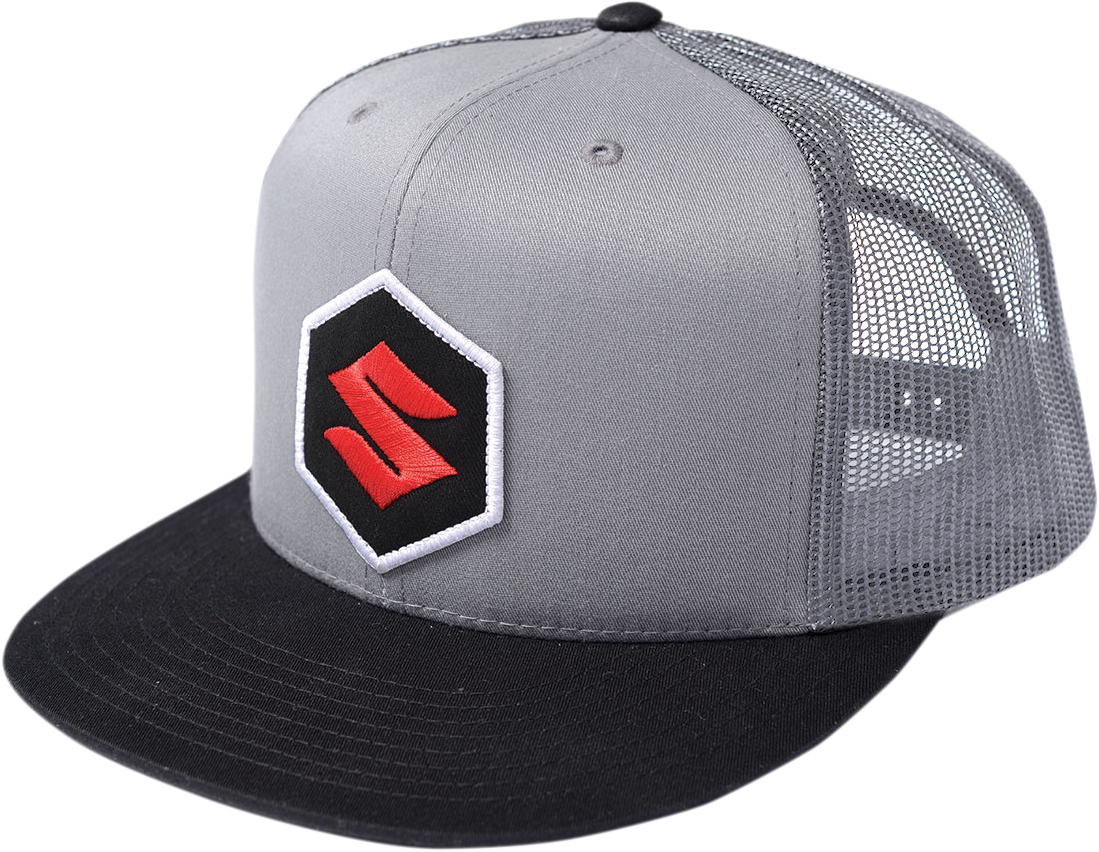 Suzuki Mark Snapback Hat - Black/Gray