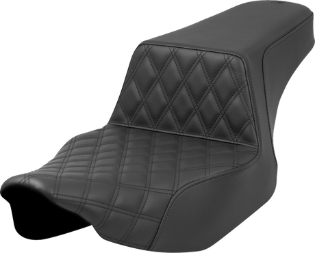 Step-Up Seat - Front Lattice Stitch - Black - Extended Reach - Street Glide/Road Glide 2023 - 2024