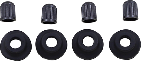Valve Stem Grommet/Cap - Black - 4 Pack