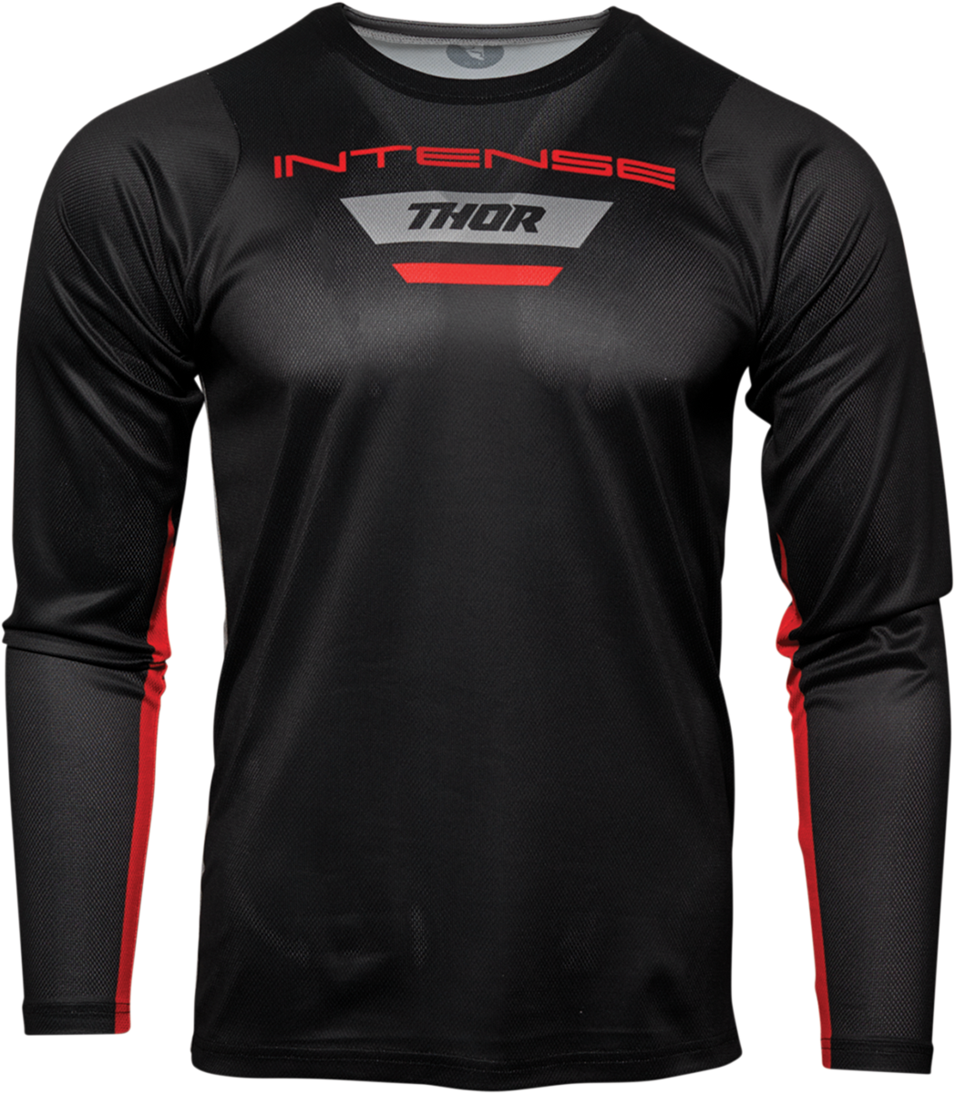 Intense MTB Long-Sleeve Jersey - Black/Heather Gray - Large