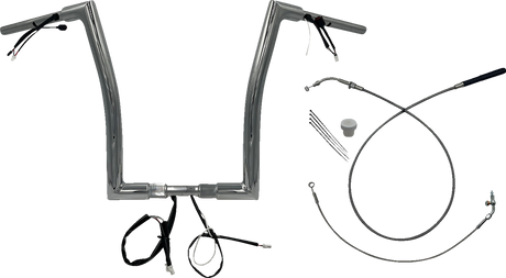 1-1/2\" EZ Install Flat Top Handlebar - 16\" - Chrome 2023 - 2024