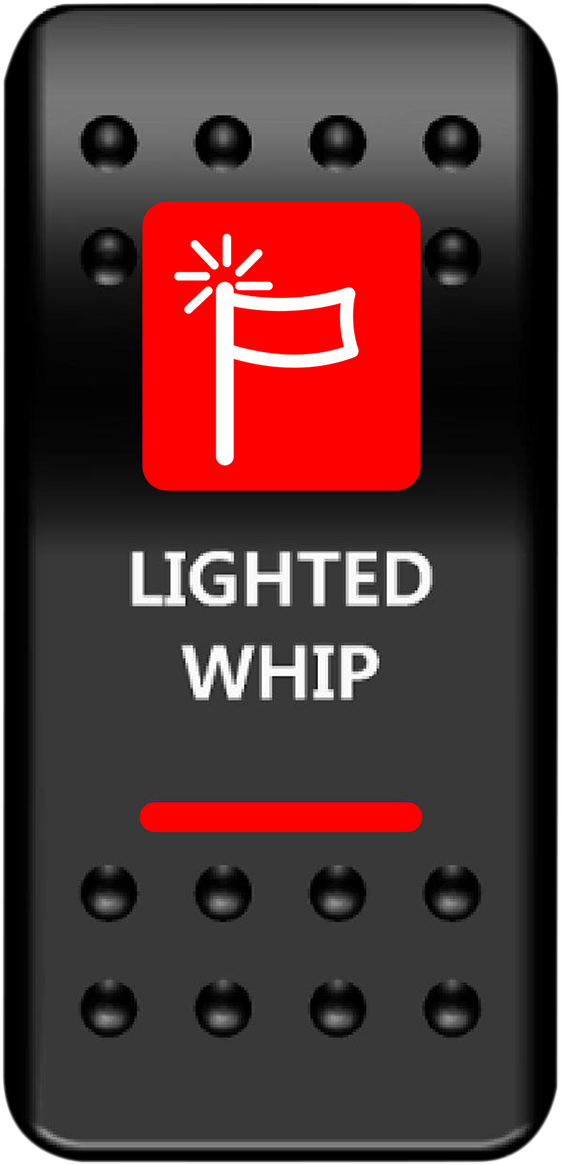 Rocker Switch - Lighted Whip - Red