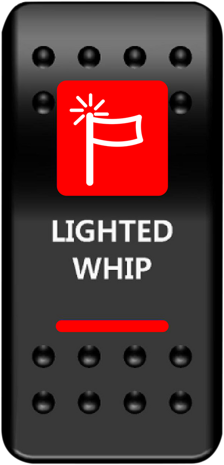 Rocker Switch - Lighted Whip - Red