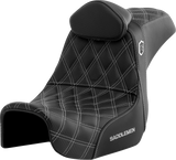 Pro Series SDC Performance Seat - with Backrest - Silver Stitch - Dyna \'06-\'17 2006 - 2017