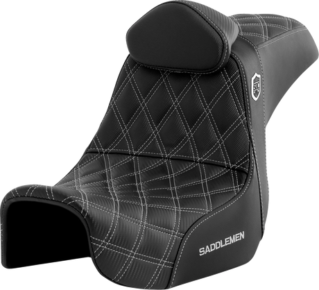 Pro Series SDC Performance Seat - with Backrest - Silver Stitch - Dyna \'06-\'17 2006 - 2017