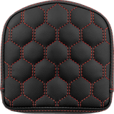 RoadSofa™ Sissy Bar Pad - Honeycomb - Red Stitching