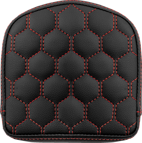RoadSofa™ Sissy Bar Pad - Honeycomb - Red Stitching