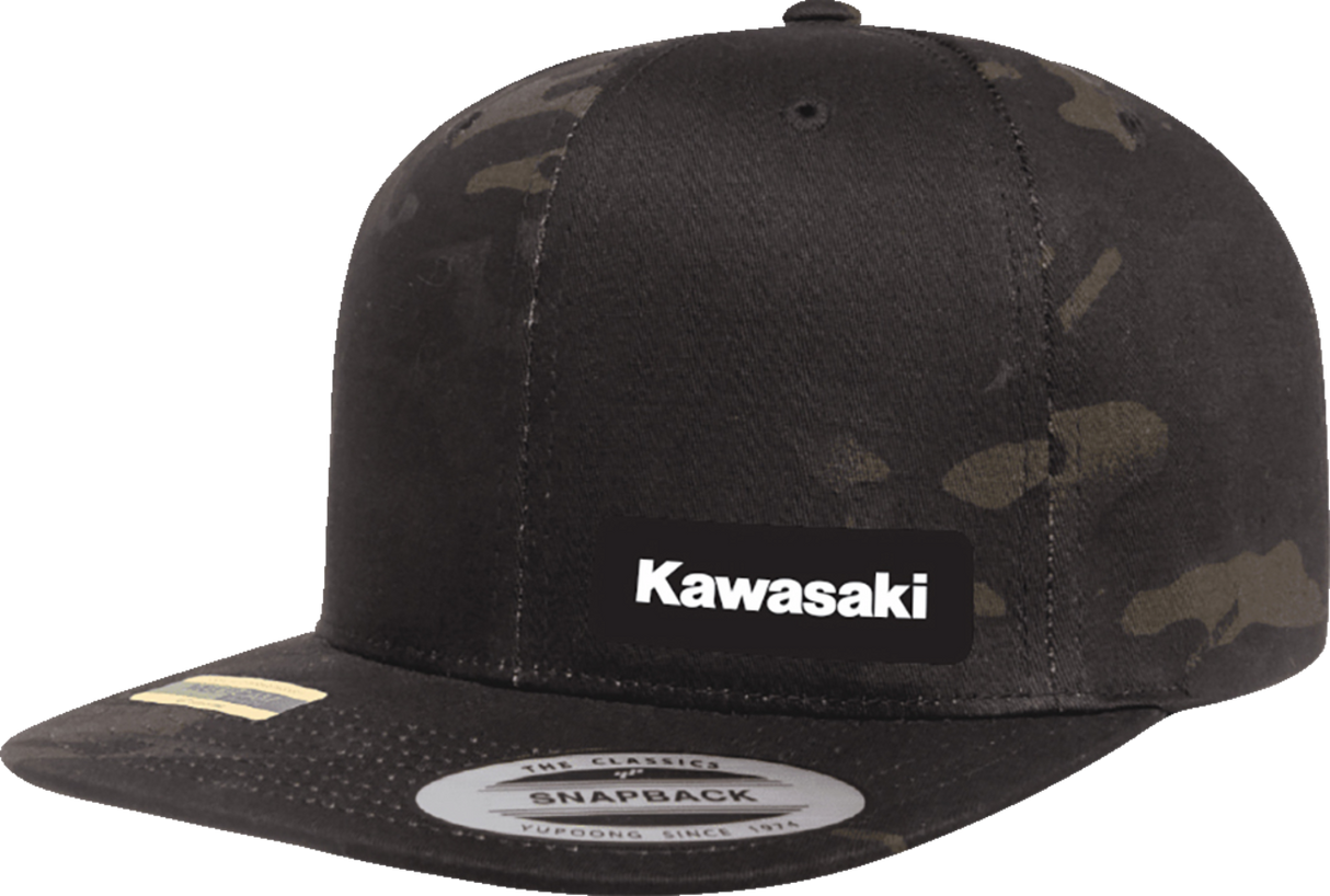 Kawasaki Snapback Hat - Camo Black