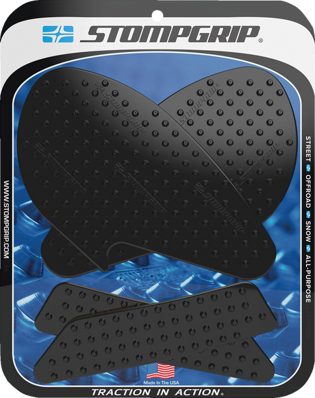 Traction Pad Tank Grips - Volcano - Black - YZF-R3 2019 - 2025