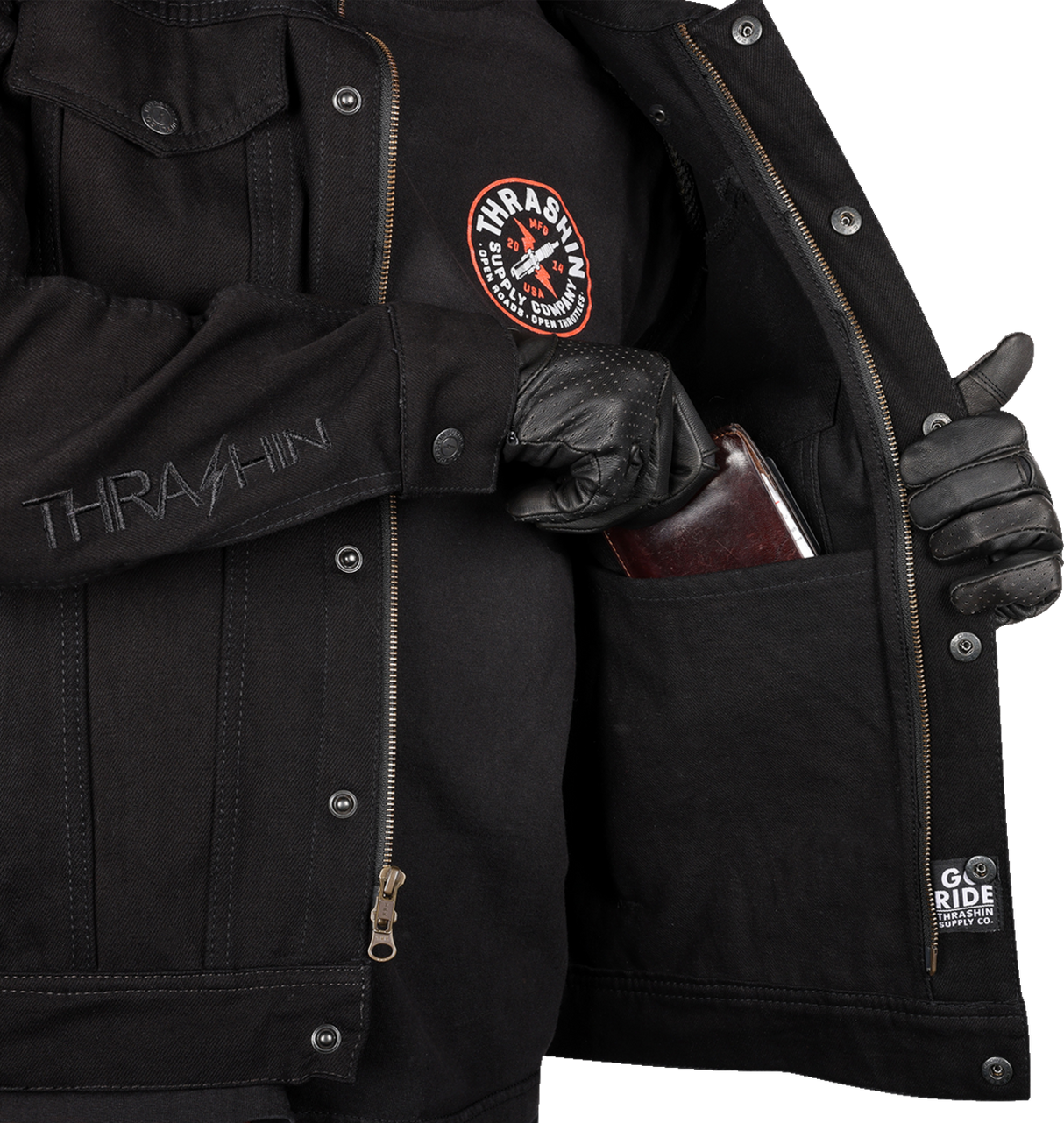 Highway v2 Denim Riding Jacket - Black - Large