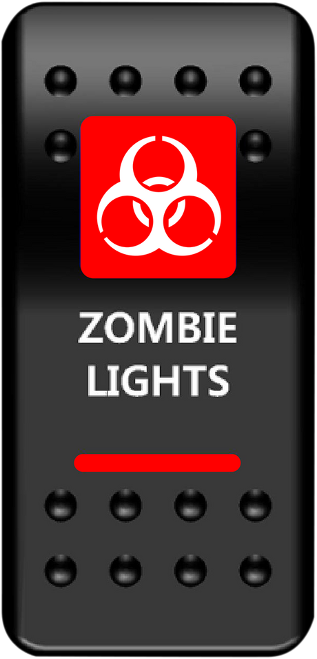 Rocker Switch - Zombie Lights - Red