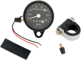 2.4\" MPH Mini LED Mechanical Speedometer/Indicators/Trip - Black Housing - Black Face - 2:1 1948 - 1990