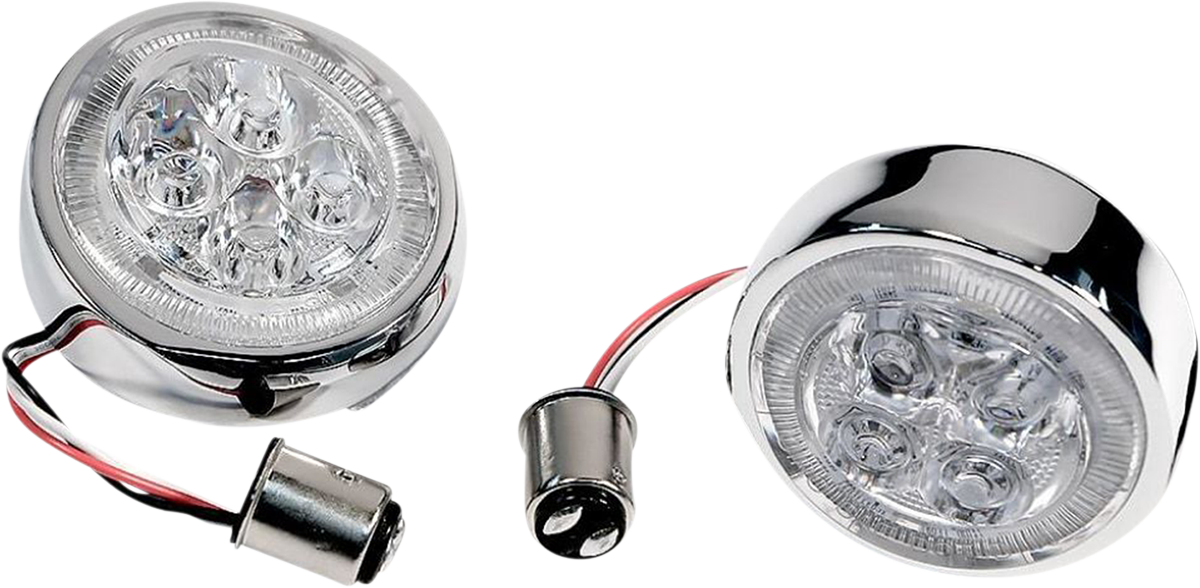 Rear Signal Light Inserts - Chrome - Red Lens 2007 - 2020